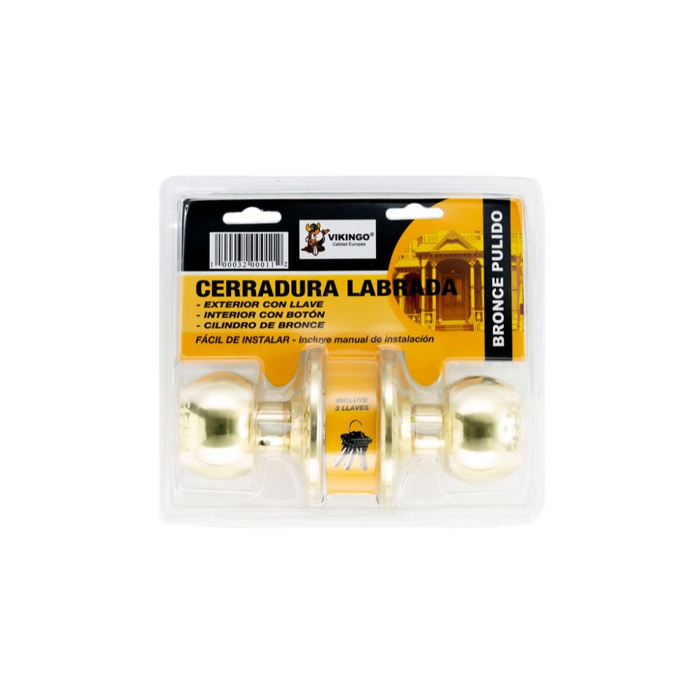 CERRADURA DE POMO, DORADA