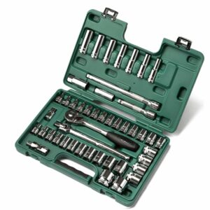 JUEGO DE 46 PIEZAS ENCASTRE DE 1/2" MILIMETRICOS Y PULGADAS  DADOS HEXAGONALES ST09006SJX