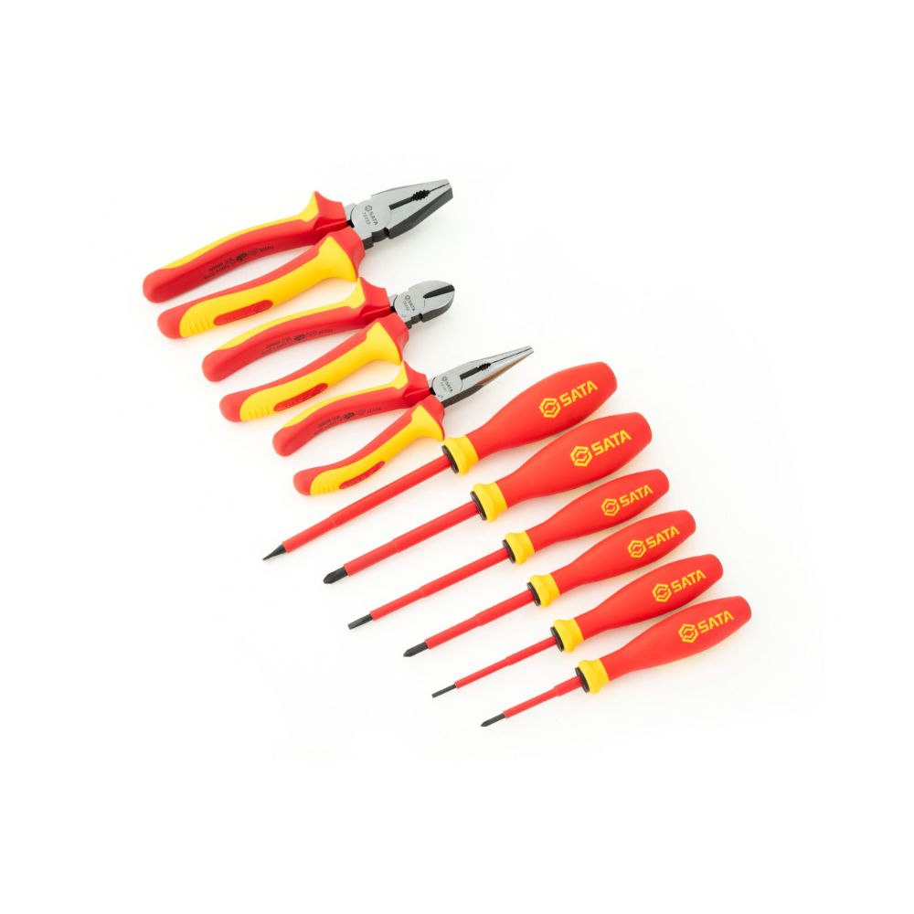JUEGO DE ALICATES Y DESTORNILLADORES AISLADOS DE 9 PIEZAS