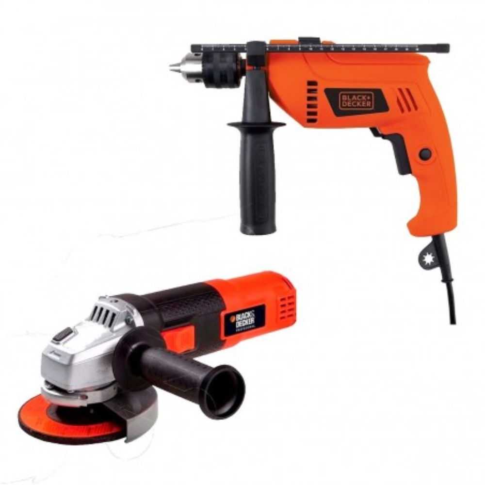 Taladro Percutor B+D HD650 650w + Esmeril G720 820w