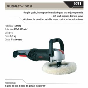 PULIDORA SKIL 9071 7" - 1300W - VVR (CC)