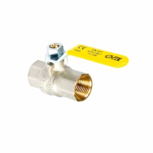 VÁLVULA ESFÉRICA PESADA GAS PASO TOTAL 1.1/2" PAL. ACERO AMARILLO .