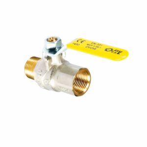 VÁLVULA ESFÉRICA PESADA GAS PASO TOTAL 1/2" ROSCA HEMBRA - MACHO  MANGO MARIPOSA AMARILLO.