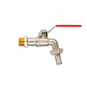 CAÑO JARDÍN LIVIANO 1/2" PALANCA ACERO CON POLIMERO ROJO.