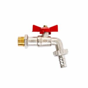 CAÑO JARDÍN LIVIANO 1/2" PALANCA MARIPOSA ROJO.