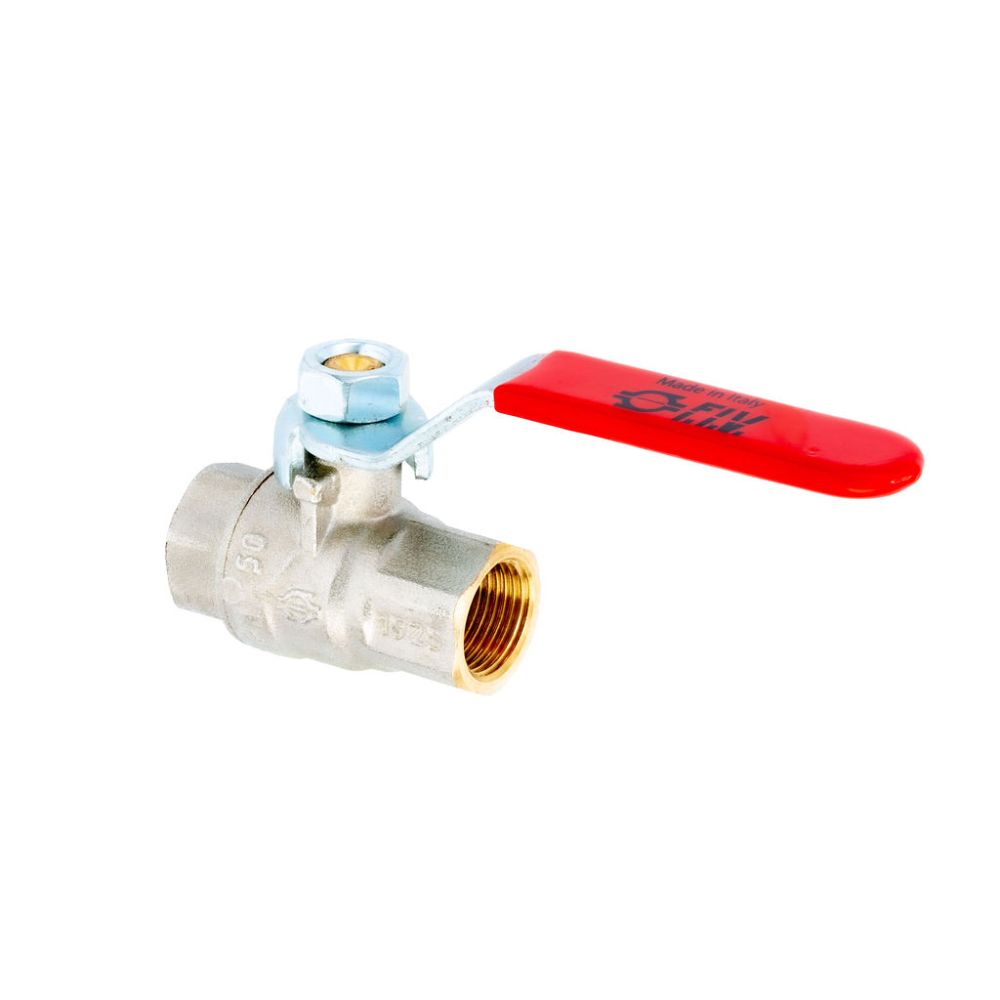 VÁLVULA ESFÉRICA PESADA PASO TOTAL 3/8" PAL. ACERO ROJO