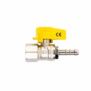 GRIFO ESFÉRICO PESADO GAS 1/2" ROSCA HEMBRA CON ADAPTADOR  MANGO AMARILLO.